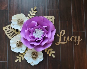 4-Piece Paper Flower Set, Nursery Decor