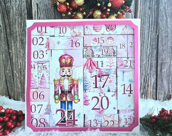 DIY Advent Calendar Box, 24 Day Refillable Countdown, Reusable Nutcracker Christmas Gift