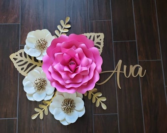 Paper Flower Nursery Set, Large Rose Decor