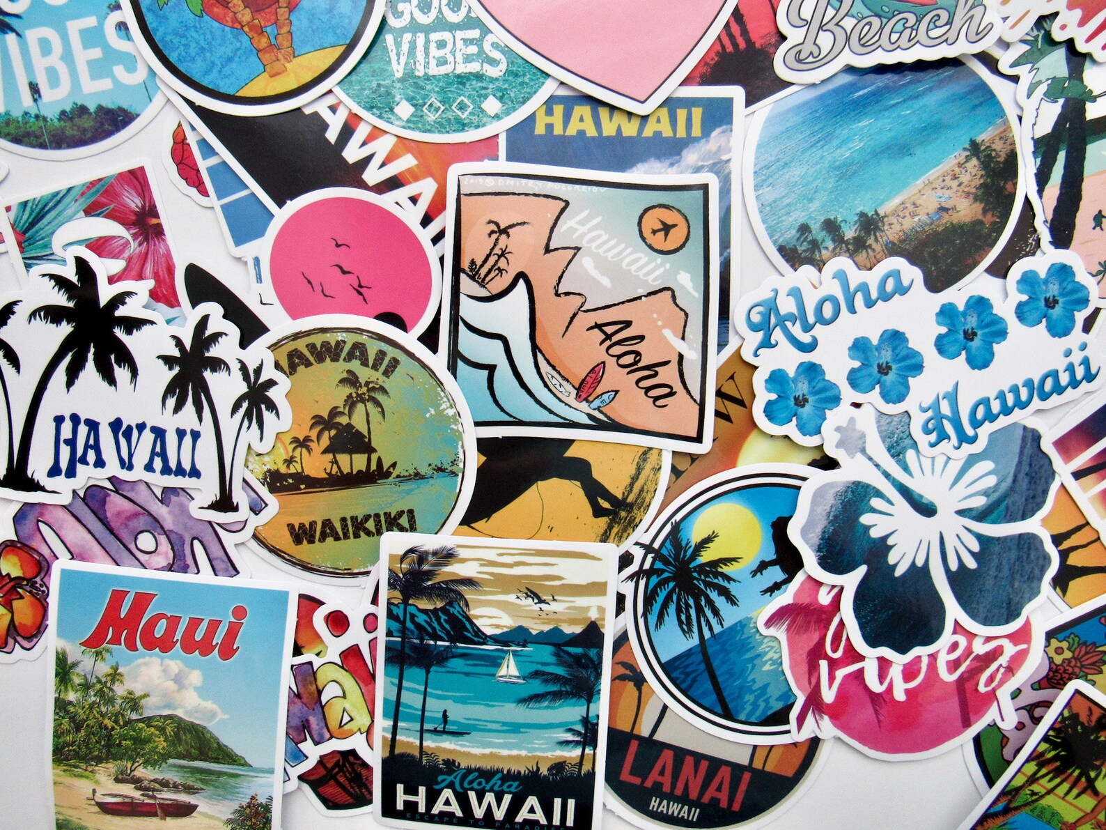 Vintage Hawaii Vinyl Stickers Beach Stickers Assorted 10 Etsy