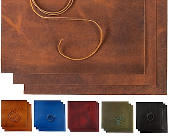 Full Grain Buffalo Leather Sheets, 12x12, with Leather Cord
