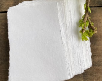 hand writing paper for sale Handmade Recycled Cotton White Deckle Edge Paper - Ideal for Wedding Invites, Thank you Notes, Arts and Craft - 130gsm, Pack of 50