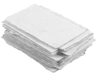 Handmade Watercolor Deckle Edge Paper - 100% Recycled, Cold Press, 300GSM (Pack of 15)