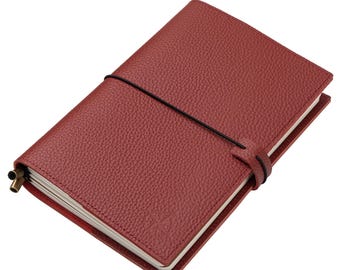 A5 Travelers Notebook with Pockets 6"x8.5"/15x22cm Refillable Journal, Beautifully Handcrafted Leather, 120 GSM Blank Inserts