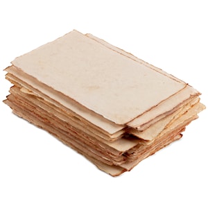 Papel aquarela artesanal grosso 300GSM Vintage com borda irregular - 25 folhas Premium Antiqued Cold Press Texturizado Feito com algodão reciclado