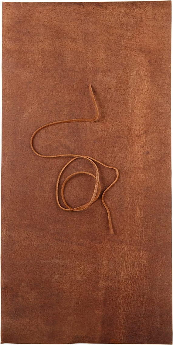 Genuine Leather Sheet for Leather Crafts - Full Grain Buffalo Leather Square – 1 Sheet (12"x24") + Leather Cord (36")