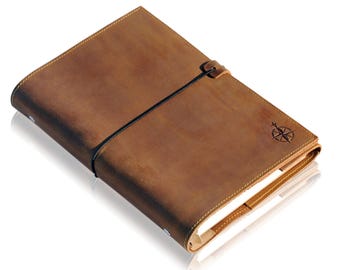 A5 Leather Binder Journal – 6x8.5” - Hand-Crafted Leather Organizer