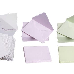 Wanderings 25 Handmade Thick Color Paper Sheets and Envelopes, Thick Paper and Envelopes - 300 GSM - Mixed Media Loose Paper for Watercolor