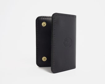 No. 50 Personalized Horween Leather and Solid Brass Double-snap Wallet for Best Men, Groomsmen, Dads, Grads