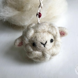 Needle felted white sheep - Adorable Easter ornament