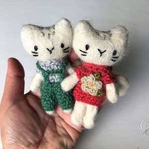 Felted cat dolls - Adorable kitten dolls - Cat girl and cat boy