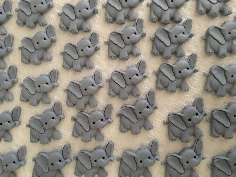 Elephant Cupcake Toppers Fondant Elephants Edible Elephant Etsy