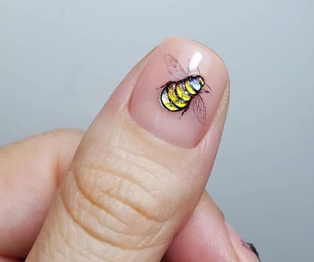 3D Bee Nail Decals Crystals Nail Stickers Сharms Nail Water Etsy