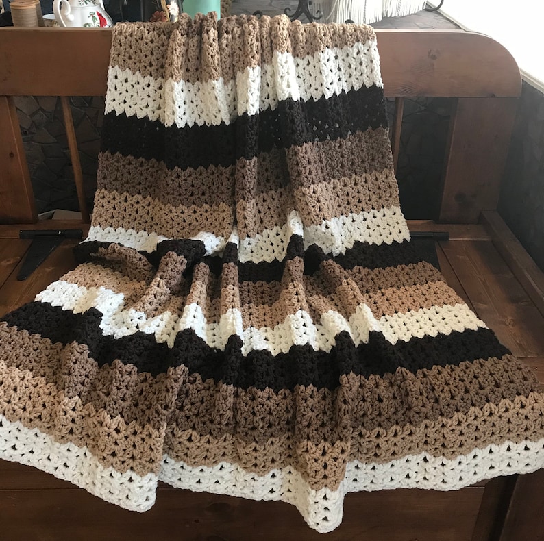 Hand Crocheted Throw Blanket Etsy UK