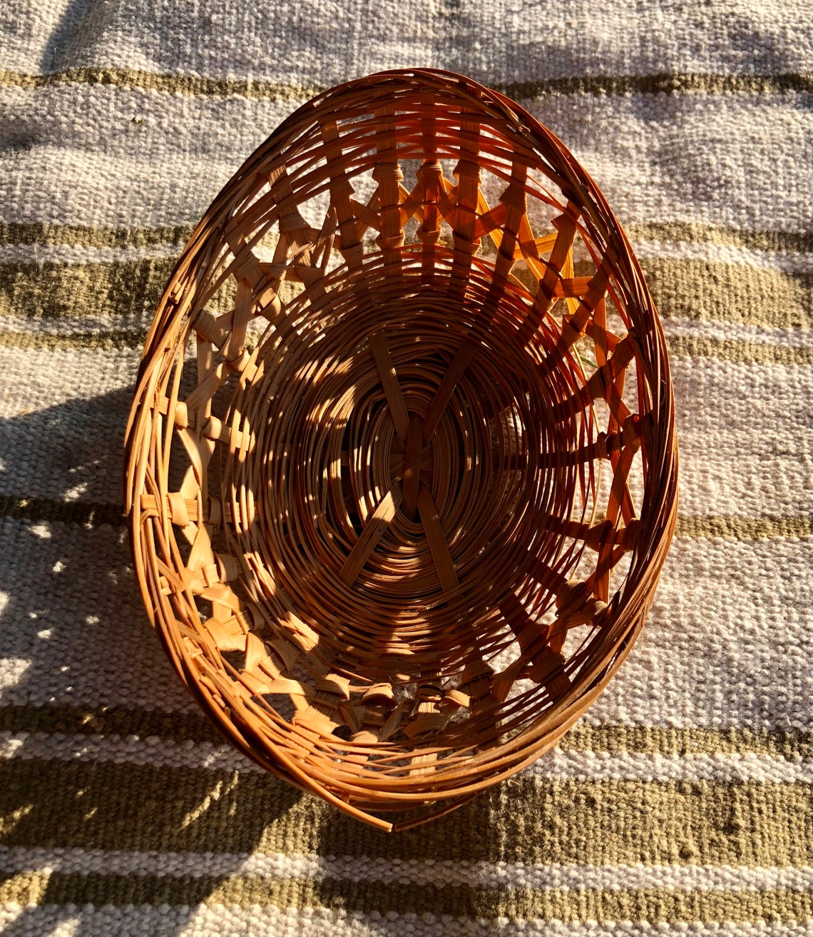 Vintage Wicker Boat Shaped Woven Entryway Basket Catchall Etsy UK