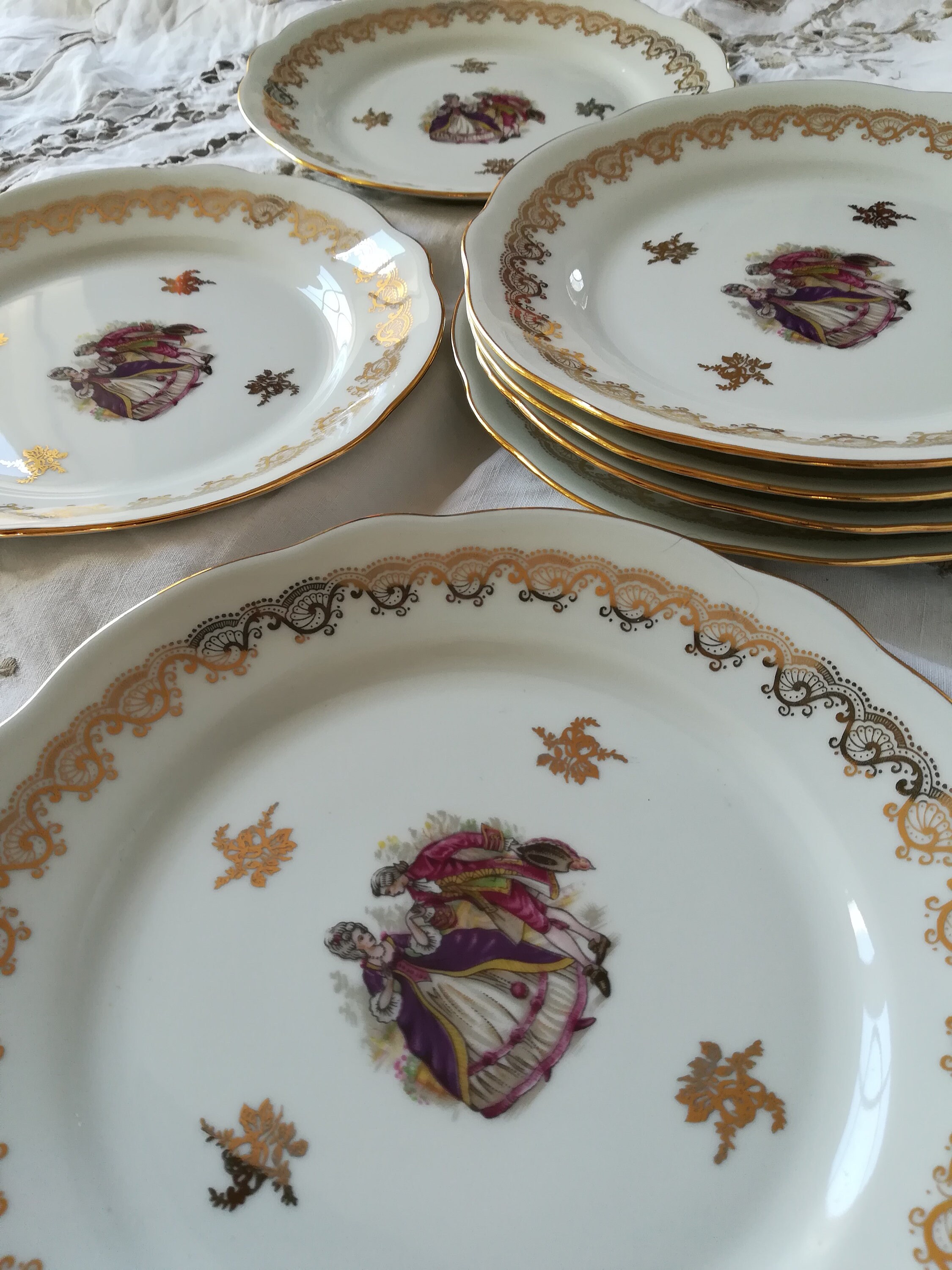 Vintage French Plate Side plates Veritable Porcelaine Etsy