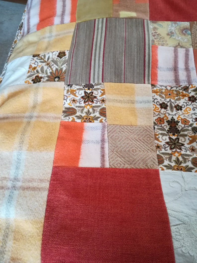 Patchwork Bed Cover French Bedspread Up Skilled Fabric Patchwork Bedspread Vintage Bedspread Large and heavy Bedspread