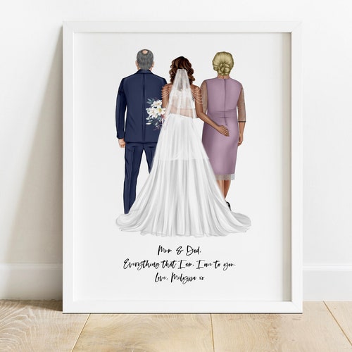 Personalised Parents of the Bride Wedding Print Gift From Bride 