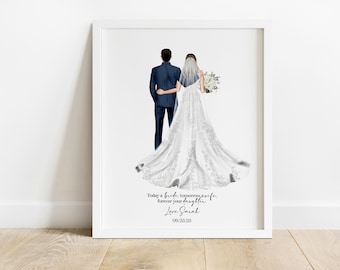 Father of the Bride, Print, Wedding Drawing, Simple, From the Bride, Gifts for Dad, Daughter, Future Bride, Wedding Gifts, Printable, Décor