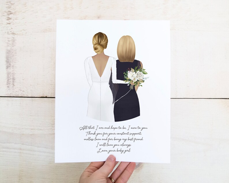 Custom Wedding Printable Custom Illustration Mother of the Bride Illustration Wedding Favours Wedding Gift Idea