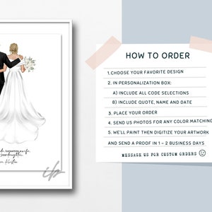 Father of the Bride, Print, Wedding Drawing, Simple, From the Bride, Gifts for Dad, Daughter, Future Bride, Wedding Gifts, Printable, Décor image 2