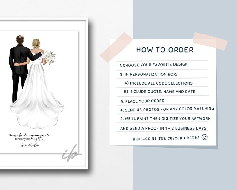 Father of the Bride, Print, Wedding Drawing, Simple, From the Bride, Gifts for Dad, Daughter, Future Bride, Wedding Gifts, Printable, Décor image 2