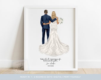 Padre de la Novia, Impresión, Dibujo de Boda, Simple, De la Novia, Regalos para Papá, Hija, Futura Novia, Regalos de Boda, Imprimible, Decoración