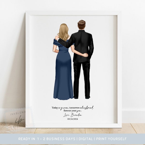 Mother of the Groom, Print, From Son, Hand Drawn, Wedding Day Gift, Personal Wedding Signage, Thank You Gift, Modern Wedding, Gifts For Mom