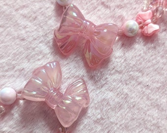 Kawaii Pastel pink Bracelet set 2x "Pretty in bows"