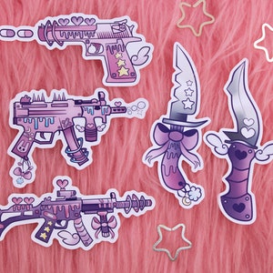 Magische Waffe Aufkleber Set - Kawaii Pistolen & Dolche