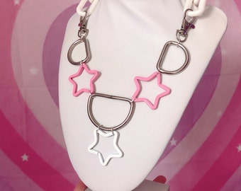 Princess Hardware Star Blush White and Pink Kawaii jfashion necklace