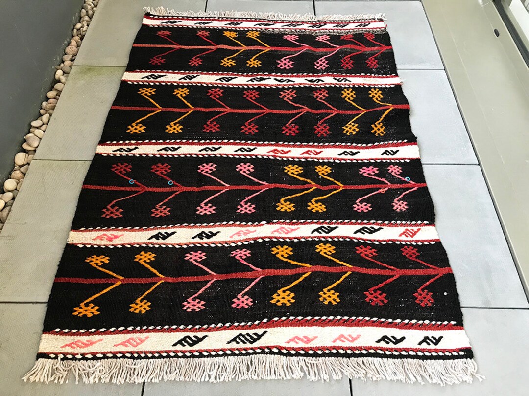 6' x 9' Vintage Turkish Area Rug, Orange - Carter | Kuden Rugs