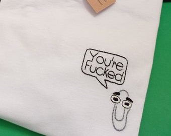 Nostalgic Computer Character 90s | Pop Culture | Funny Hand Embroidered T-Shirt | Unique Gift