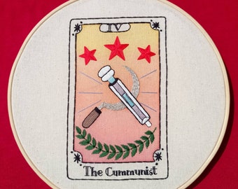 The Cummunist | Embroidery Hoop Art | OURgasm | Feminist Communist | Magic Wand | Empowerment | Wall Decor | Handmade