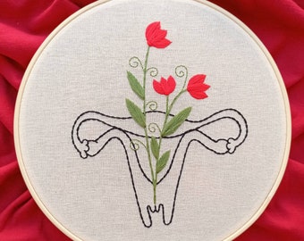 Uterus - Embroidery Hoop Art