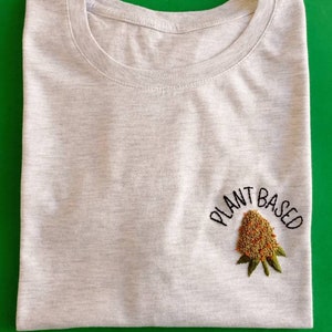 Plant Based Hand Embroidered T-Shirt image 2