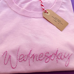 On Wednesdays We Wear Pink Hand Embroidered T-Shirt image 2