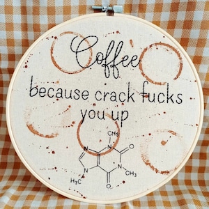 Coffee - Embroidery Hoop Art