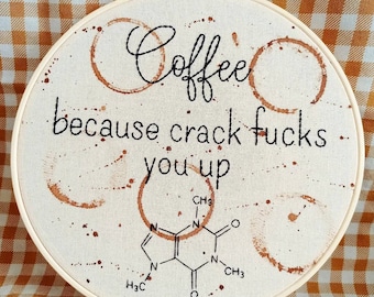 Coffee - Embroidery Hoop Art