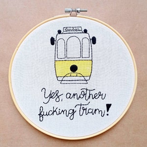Lisbon Tram 28 Portugal - Embroidery Hoop Art