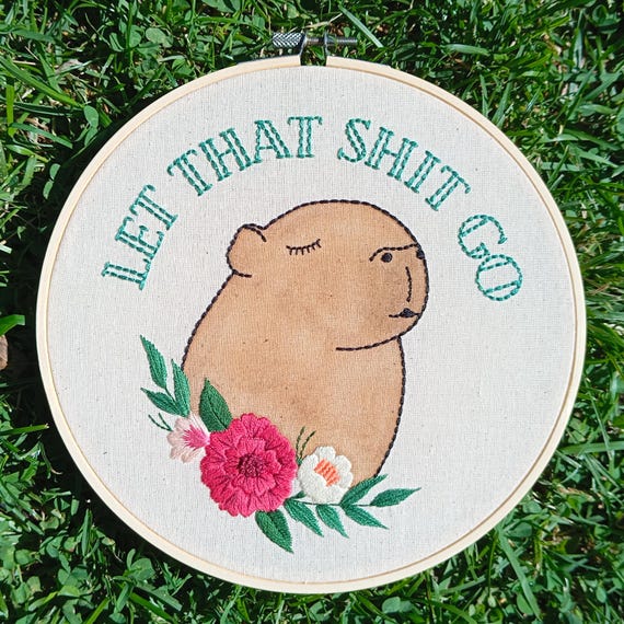 Embroidery Art | Capybara | Funny Wall Decor