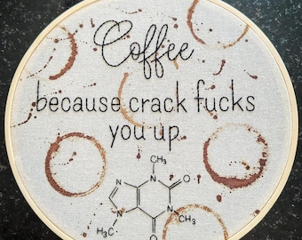 Coffee - Embroidery Hoop Art
