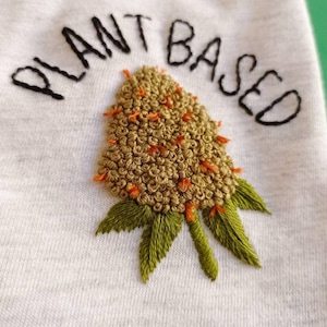 Plant Based Hand Embroidered T-Shirt image 3