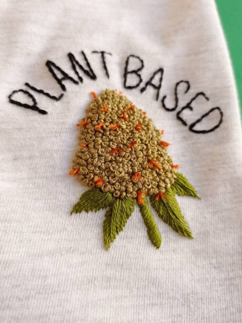 Plant Based Hand Embroidered T-Shirt image 3