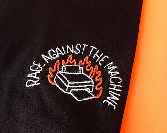 Rage Against The Printer - Hand Embroidered T-Shirt