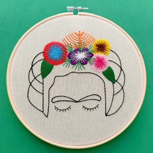 Frida - Embroidery Hoop Art.