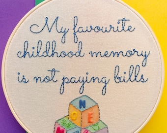 Childhood Memory - Embroidery Hoop Art