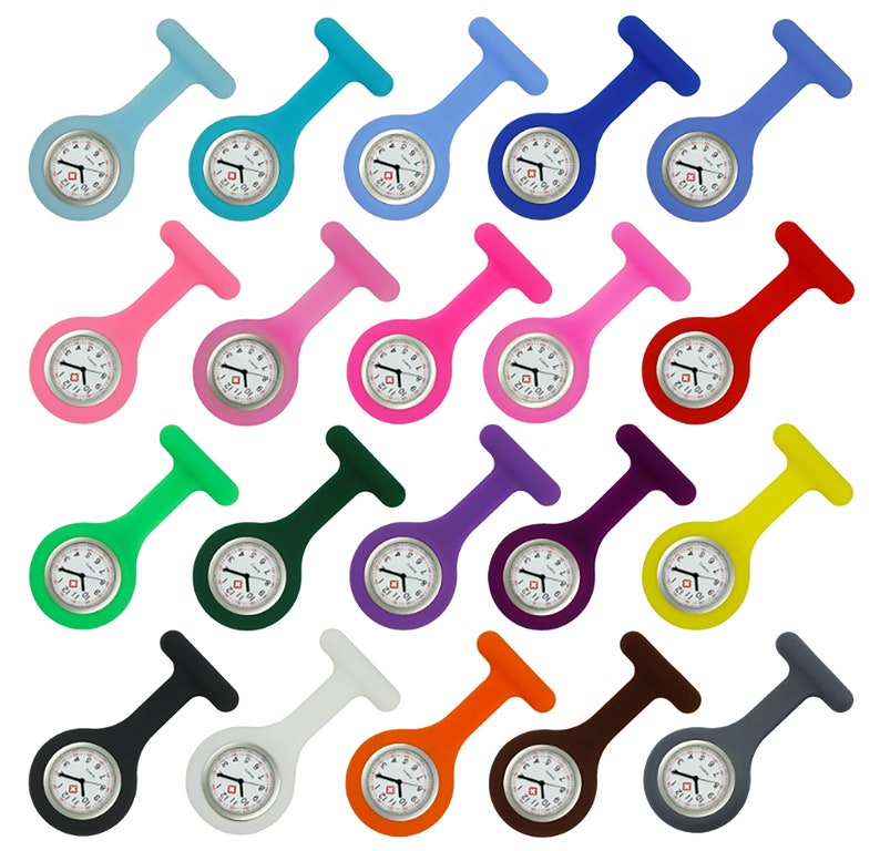 El reloj de pulsera de silicona para enfermera, hospital, médico de cabecera, médico, veterinario, se puede personalizar en la parte posterior con una cúpula de silicona. imagen 1