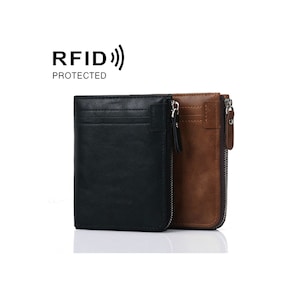 Vegane Brieftasche für Veganer mit RFID-Schutz und Reißverschluss