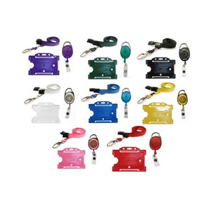 3-teiliges ID Badge Set - Metal Clip Lanyards - Einziehbare Badge Reel & ID Card Inhaber Lanyard - bereit für Ihren personalisierten Ausweis